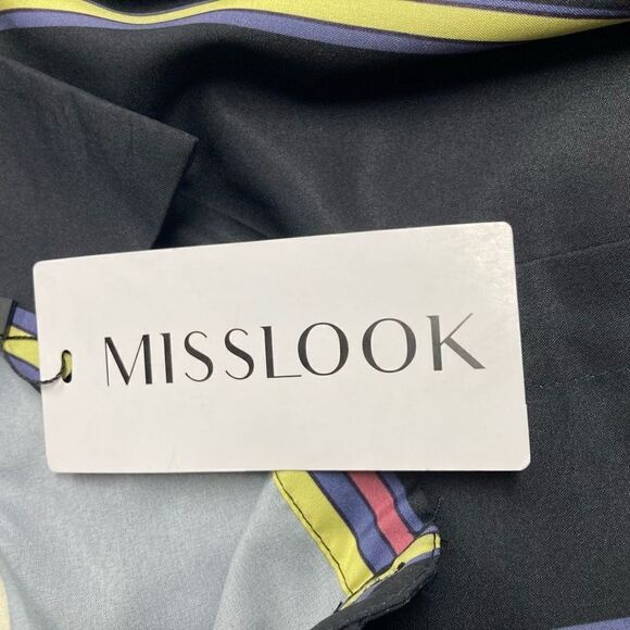 MISSLOOK Women’s 2XL Top Black Yellow & Blue New With Tags - Picture 4 of 9